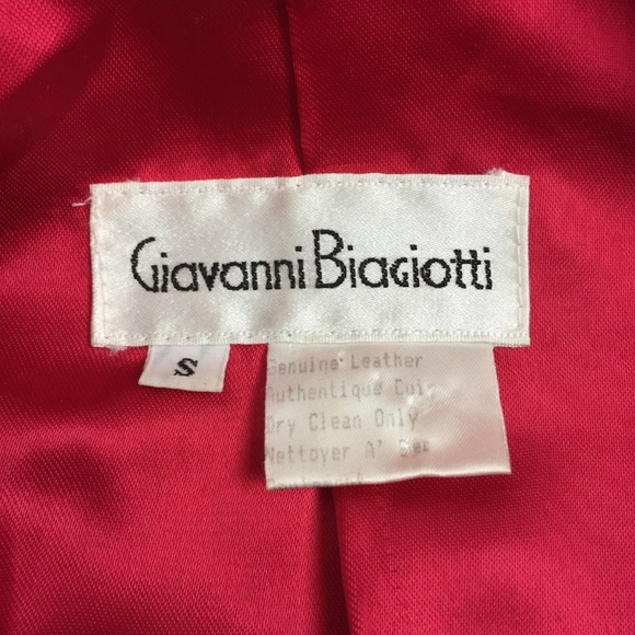 Vintage red leather jacket dolman sleeve 80s glam - Picture 4 of 8